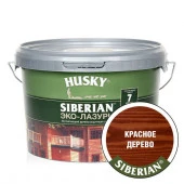 HUSKY SIBERIAN «Эко-Лазурь для дерева» полуматовая красное дерево (махагон) (2,5л) - КОЛОРЛОН ВТД Новосибирск