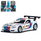 JB1251220ТМ "Автопанорама"  Машинка металл. 1:38  BMW Z4 GT3, белый, инерция, откр. двери, в/к 17,5* - КОЛОРЛОН ВТД Новосибирск