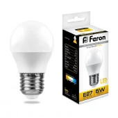 5W Led Feron 25404 E27 2700K G45 Лампа - КОЛОРЛОН ВТД Новосибирск