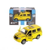 1200062ТМ "Автопанорама" Машинка металлическая "Такси", 1:50, цвет желтый, инерция, в/к 12*7*5,5 см - КОЛОРЛОН ВТД Новосибирск
