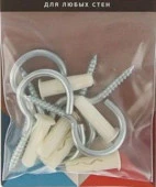 Крюк-шуруп Zn 3,5х30/50 в компл. c дюбелем MULTI 6x25 (6 шт.) - КОЛОРЛОН ВТД Новосибирск