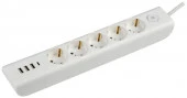 iEK Удлинитель с USB и выключателем (5с/з, 2м, ПВС3х1) белый WYP12-16-05-02-ZKU-K01 - КОЛОРЛОН ВТД Новосибирск