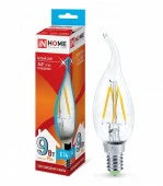 9W LED-СВЕЧА НА ВЕТРУ-deco 9Вт 230В Е14 4000К 1040Лм прозрачная IN HOME - КОЛОРЛОН ВТД Новосибирск