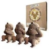 20040 QBRIX Картонный 3D конструктор Три обезьянки - КОЛОРЛОН ВТД Новосибирск