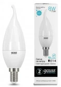 8W Лампа Gauss Elementary Свеча на ветру 540lm 4100K Е14 LED - КОЛОРЛОН ВТД Новосибирск