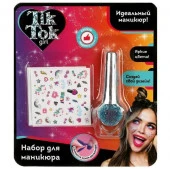 лак для ногтей с блестками с наклейками, СИНИЙ TIK TOK GIRL  NP77455TTG - КОЛОРЛОН ВТД Новосибирск