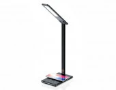 Светодиодная настольная лампа с беспроводной зарядкой и USB DE582 BK черный LED 2700-6400K 6W - КОЛОРЛОН ВТД Новосибирск
