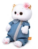 LB-075 Кошка Ли-Ли BABY в джинсовом комбинезоне 20 см - КОЛОРЛОН ВТД Новосибирск