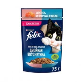 75Г КОРМ FELIX ДВОЙНАЯ ВКУСНЯТИНА ЛОСОСЬ/ФОРЕЛЬ  139093 - КОЛОРЛОН ВТД Новосибирск