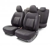 Авточехлы CUSHION COMFORT эко-хлопок 15 пред., 4 молнии, AIRBAG, чёрные - КОЛОРЛОН ВТД Новосибирск