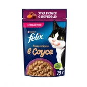 75Г КОРМ FELIX SENSATIONS СОУС УТКА/МОРКОВЬ  139104 - КОЛОРЛОН ВТД Новосибирск