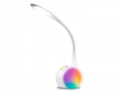 Светодиодная настольная лампа с RGB подсветкой DE532 WH белый LED 4200K+RGB 7.5W - КОЛОРЛОН ВТД Новосибирск