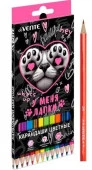 Карандаши 12цв. deVENTE "У меня лапки" 5022622 шестигр.,2М,гриф.2,8мм,к/к - КОЛОРЛОН ВТД Новосибирск