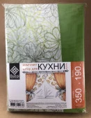 К-т штор для кухни "Двушка" 350*190 П1-зеленый(Ассорти) - КОЛОРЛОН ВТД Новосибирск