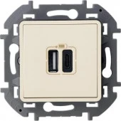 Legrand INSPIRIA Слоновая кость Розетка USB 5В/3000мА 673761 - КОЛОРЛОН ВТД Новосибирск