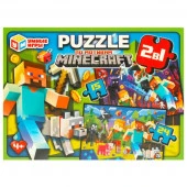 373661 По мотивам Minecraft. Пазлы в коробке, набор 2 в 1: 15 и 24 детали. Умные игры. - КОЛОРЛОН ВТД Новосибирск