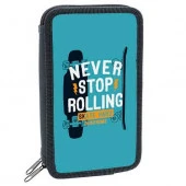 Пенал 2отд. 190*110 ОНИКС ПКТ-11-20 "Never Stop Rolling" (68905) п/э - КОЛОРЛОН ВТД Новосибирск