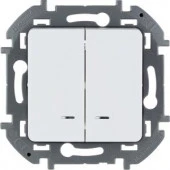 Legrand INSPIRIA Белый Выключатель 2кл. с подсв 673630 - КОЛОРЛОН ВТД Новосибирск