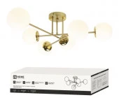 Люстра AURORA EASY-6G9-LT 6xG9 матовые плафоны, латунный корпус IN HOME - КОЛОРЛОН ВТД Новосибирск