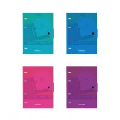 53146  ТЕТРАДЬ 80 Л, А5, КЛ. ERICH KRAUSE® GLANCE VIVID, ПЛАСТ. ОБЛ. АССОРТИ, НА КОЛЬЦАХ, НА КНОПКЕ - КОЛОРЛОН ВТД Новосибирск