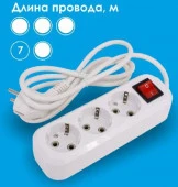LEEK Удлинитель с выключателем (3с/з, 7м, ПВС 3Х1) LE070200-0041 - КОЛОРЛОН ВТД Новосибирск