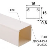 Кaбель-канал 16х16 мм белый 60.01.16.16.200 - КОЛОРЛОН ВТД Новосибирск