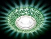 ***S291 GR хром/зеленый хрусталь/MR16+3W(LED COLD) - КОЛОРЛОН ВТД Новосибирск