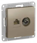 ATN000589 Шампань Розетка ТВ + ПК Cat5e Atlasdesign - КОЛОРЛОН ВТД Новосибирск