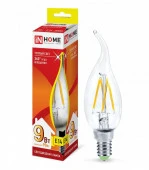 9W LED-СВЕЧА НА ВЕТРУ-deco 9Вт 230В Е14 3000К 1040Лм прозрачная IN HOME - КОЛОРЛОН ВТД Новосибирск