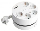 Feron Удлинитель (5 c/з, 2,5м, ПВС3x1мм2, 2USB A + C 5V 3,1А) 16А, 250V белый - КОЛОРЛОН ВТД Новосибирск