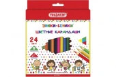 *181348 Карандаши цветные ПИФАГОР "ЭНИКИ-БЕНИКИ", 24 цв., классические заточенные, 181348 - КОЛОРЛОН ВТД Новосибирск