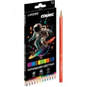Карандаши 12цв. deVENTE "Cosmic" 5022420 шестигр.,2М,грифель 2,8мм,к/к - КОЛОРЛОН ВТД Новосибирск
