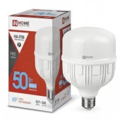 Лампа сд LED-HP-PRO 50Вт 230В Е27 с адаптером E40 6500К 4750Лм IN HOME - КОЛОРЛОН ВТД Новосибирск
