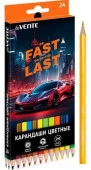 Карандаши 24цв. deVENTE "Fast Or Last" 5024537 шестигр.,2М,диаметр гриф.2,8мм,к/к - КОЛОРЛОН ВТД Новосибирск