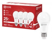 Лампа LED-A60-VC 4PACK 25Вт 230В Е27 4000К 2380Лм (4шт./упак) IN HOME - КОЛОРЛОН ВТД Новосибирск