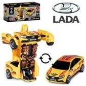 JB0404767 AUTODRIVE_LADA Vesta_машинка-робот фрик,13см,одн.кн.трансф.в роб,желт,13,5*6,5*5,5 - КОЛОРЛОН ВТД Новосибирск
