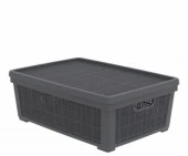 Корзинка "Лён" 11л с/кр графит  АП 478 - КОЛОРЛОН ВТД Новосибирск