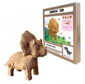 20063 QBRIX Картонный 3D конструктор Трицератопс - КОЛОРЛОН ВТД Новосибирск