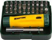 Отвертка "KRAFTOOL"  26142-Н32 реверс. в МИНИ-боксе биты с адаптером 32пред. - КОЛОРЛОН ВТД Новосибирск