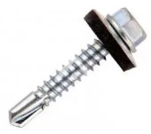 Саморез для крепления кровли, сверло, цинк 5,5х 19 кор. с ок. - 70 шт. SteelRex - КОЛОРЛОН ВТД Новосибирск