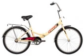 Велосипед FOXX 24" складной, SHIFT, бежевый, тормоз нож, двойной обод, багажник - КОЛОРЛОН ВТД Новосибирск