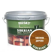 HUSKY SIBERIAN «Эко-Лазурь для дерева» полуматовая тиковое дерево (2,5л) - КОЛОРЛОН ВТД Новосибирск
