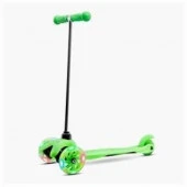 ***Самокат Zilmer "ZR-65" (3-х колёсн.,11/7 cм PU,свет, 54х25х61.5 см, сталь/пласт., салат.) - КОЛОРЛОН ВТД Новосибирск