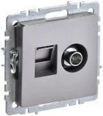 IEK BRITE Розетка ТВ+ПК Cat5e сталь - КОЛОРЛОН ВТД Новосибирск