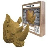 20071 QBRIX Картонный 3D конструктор Коллекция "Картонный охотник" Носорог - КОЛОРЛОН ВТД Новосибирск