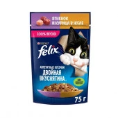75Г КОРМ FELIX ДВОЙНАЯ ВКУСНЯТИНА ЯГН/КУР  139096 - КОЛОРЛОН ВТД Новосибирск