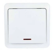 751-0200-111 VIOLA Выключатель 1 кл. с подсв. белый - КОЛОРЛОН ВТД Новосибирск