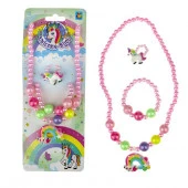 1TOY наб.украш."Unicorn Bijou", 2предм.роз.бусы единорог,браслет на карте 24*8см - КОЛОРЛОН ВТД Новосибирск