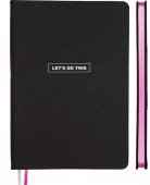 Записная книжка А5  80л. deVENTE "Black&Metallic" 2051602 кож.зам.,чёрн.с роз.,клетка,бел.бум. - КОЛОРЛОН ВТД Новосибирск