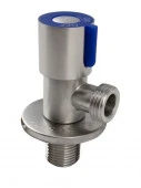 MAGNUS 9269 Кран металлокерамика,угловой 1/2"х1/2",синяя ручка,с отражателем,из нерж. стали марка - КОЛОРЛОН ВТД Новосибирск